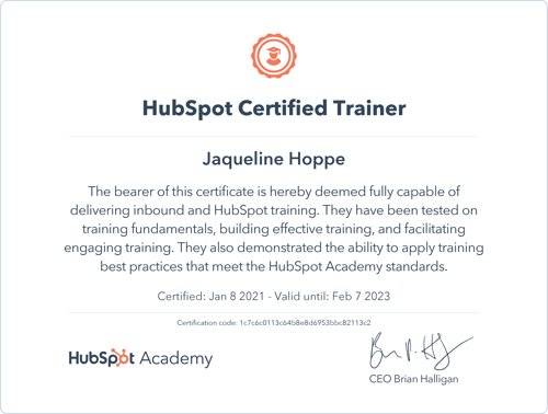 W4 HubSpot证书 W4 HubSpot证书